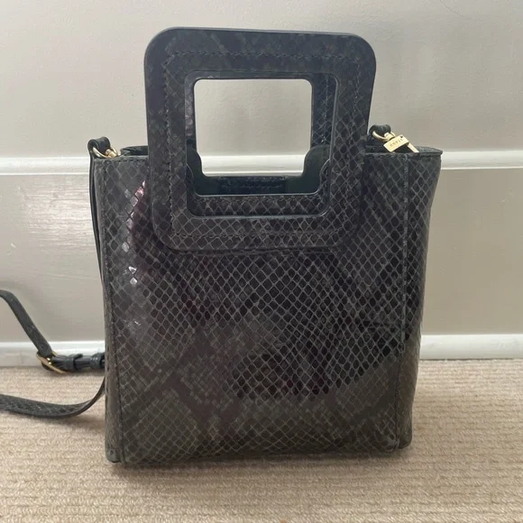 STAUD Bags Staud Mini Shirley Leather Bag In Green Snakeskin